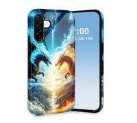 HGGJFLYX for Samsung Galaxy A56 Case, Dual Layer Shockproof Phone Case,Hard PC & Silicone Heavy Duty Full-Body Protective Bumper,Sky Battle Dragons Slim Glossy Phone Cover for Galaxy A56