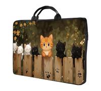 HGGJFLYX Laptop Sleeve with Handle, Lightweight Case for Laptops Up to 17" | Slim Padded Laptop Protection with Zipper,Universal Fit for Commuting,Work,School,Travel,Fence Cat Crew