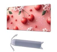 HGGJFLYX Playmat for MTG,24x14 Inch for TCG Playmat with Non-Slip Rubber Base,Smooth Surface Stitched Edges,Magic Card Game Mat with Storage Bag, and Desk Mousepad,Cherry Blossom Pattern