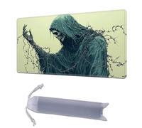HGGJFLYX Playmat for MTG, 28"x16" for TCG Playmat with Non-Slip Rubber Base, Smooth Surface Stitched Edges, Magic Card Game Mat with Storage Bag, and Desk Mousepad, Thorn-Wrapped Skeleton