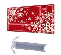 HGGJFLYX Playmat for MTG/TCG,28x16 with Card Zones,Classic Snowflakes | for MTG/TCG/CCG Playmat with Non-Slip Rubber Base,Smooth Surface Stitched Edges,Magic Card Game Mat with Storage Bag