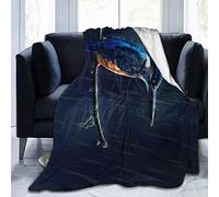 HGGZJUA Sofa Bed Blankets Throw,Kingfisher Bird Rain Printed Fleece Blanket Throw Lightweight Super Soft Cozy Blankets For Couch Bed Sofa Chair Suitable For Adults And Kids 60"X50"In