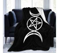 HGGZJUA Sofa Bed Blankets Throw,Triple Moon Pentacle Pagan Throw Blanket Super Soft Flannel Light Weight Fall Winter Spring For Bed Couch Chair Living Room Suitable For Adults And Kids 50"X40"In