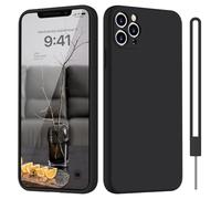 HGH Silicone Case for iPhone 11 Pro, Hady Case for iPhone 11 Pro, Ultra Thin Slim with Microfibre, Scratch-Resistant All-Round Protection Case, 5.8 Inches, Black