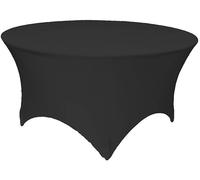 HGHDBT Black Round Spandex Tablecloth - 4ft Stretch Tablecloth 48 Inch Fitted Table Cover for Wedding Party Restaurant Elastic Table Cloth