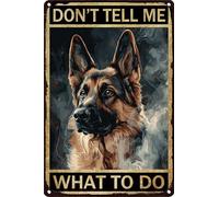 HGIEJPTIK Metal Sign Dog Tin Sign Don't Tell Me What To Do For Bedroom Bar Garage Office Wall Decor 8x12 Inch