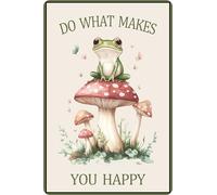HGIEJPTIK Metal Sign Frog Tin Sign Do What Makes You Happy For Home Office Yard Garden Shop Cafe Wall Decor 8x12 Inch