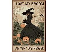 HGIEJPTIK Metal Sign Girl Tin Sign I Lost My Broom I Am Very Distressed For Home Office Yard Bearoom Cafe Wall Decor 12x16 Inch