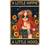 HGIEJPTIK Metal Sign Girl Tin Sign Music Is What Feeling Sounds Like For Home Office Yard Bearoom Cafe Wall Decor 8x12 Inch
