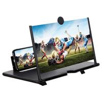 HGIFTHOMEH Smartphone Screen Magnifier, 3D Screen Extendable HD Magnifier with Blue Light Filter, Portable Foldable Magnifying Lens for Smartphones (Black, 14 Inches)