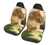 HGIUYDRD A Playful Little Cat Print Car Seat Cover, Pink Seat Covers with Full-Print Design, Elastic Car Seat Protector