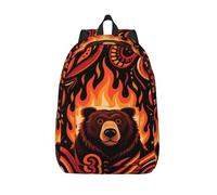 HGIUYDRD Angry Bear Print Bohemian Travel Backpack - Cute Backpack with Interesting Patterns for Work and Travel