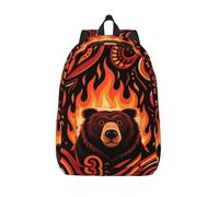 HGIUYDRD Angry Bear Print Bohemian Travel Backpack - Cute Backpack with Interesting Patterns for Work and Travel