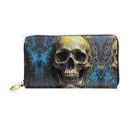 HGIUYDRD Artistic Skull Print Women's Wallet, Stylish Compact Small Wallets with Full-Print Two-Sided Design