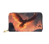 HGIUYDRD Bathing Fire Phoenix Print Women's Wallet, Stylish Compact Small Wallets with Full-Print Two-Sided Design
