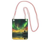 HGIUYDRD Beautiful Aurora Crossbody Bags - Starry Sky Pattern Crossbody Phone Bag for Daily Use and Gifts
