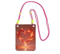 HGIUYDRD Candlelight Love Stylish Crossbody Bags - Valentine's Day Phone Pouch with Red Heart Print for Daily Wear