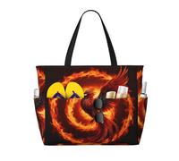 HGIUYDRD Cute Phoenix Print Beach Bag, Large waterproofed tote bag With Zipper for Sand, Pool, Gym and Camping