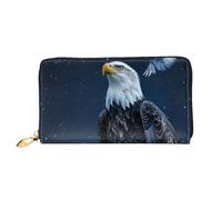HGIUYDRD Eagle Under the Stars Print Women's Wallet, Stylish Compact Small Wallets with Full-Print Two-Sided Design