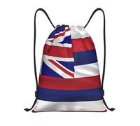 HGIUYDRD Flag of Hawaii American Print Lightweight Drawstring Backpack Stylish Gym Bag and Beach Bag for Travel and Fitness