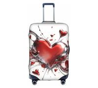 HGIUYDRD Flame Red Heart Print Luggage Cover - Suitcase Covers for Luggage with Elastic Stretch Fabric, Four Sizes