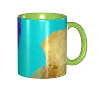 HGIUYDRD Golden Graffiti Print Ceramic and Personalized Coffee Mugs, Sublimation Mug for Home and Office