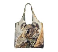 HGIUYDRD Koala on the Tree Print Canvas Tote Bag for Women, Cute and Spacious Large Tote Bag for Work and Everyday Use