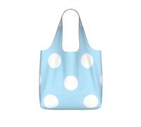 HGIUYDRD Light Blue Polka Dot Print Reusable Grocery Bags Foldable Shopping Bags for Groceries with Handles for Daily Use