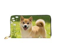 HGIUYDRD Lovely Shiba Inu Print Women's Wallet, Stylish Compact Small Wallets with Full-Print Two-Sided Design
