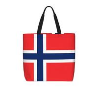 HGIUYDRD Norwegian flag Print Large Zipper Shoulder Tote Bag Reusable Tote Bag for Shopping, Work and Daily Travel