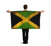 HGIUYDRD Old Jamaican Flag Print Flag Cape with Sleeves, Flag Costume for 2026 World Cup Sports Game Festival Party