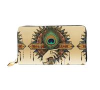 HGIUYDRD Peacock Feather Print Women's Wallet, Stylish Compact Small Wallets with Full-Print Two-Sided Design