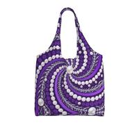 HGIUYDRD Pearl Chain Print Canvas Tote Bag for Women, Cute and Spacious Large Tote Bag for Work and Everyday Use