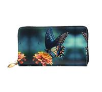 HGIUYDRD Purple Butterfly Print Women's Wallet, Stylish Compact Small Wallets with Full-Print Two-Sided Design