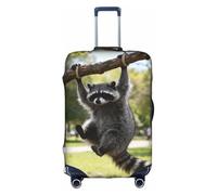 HGIUYDRD Raccoon Climbing Branches Print Luggage Cover - Suitcase Covers for Luggage with Elastic Stretch Fabric, Four Sizes