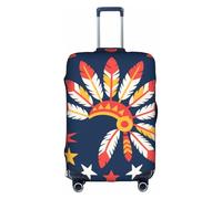 HGIUYDRD Red and White Feathers Print Luggage Cover - Suitcase Covers for Luggage with Elastic Stretch Fabric, Four Sizes