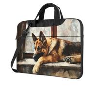 HGIUYDRD Resting German Shepherd Print Stylish Laptop Bag Versatile Work Tote Bag for Women, Laptop Case for Use