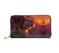 HGIUYDRD Resting Tiger Print Women's Wallet, Stylish Compact Small Wallets with Full-Print Two-Sided Design