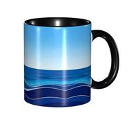 HGIUYDRD Rhythm of The Sea Print Ceramic and Personalized Coffee Mugs, Sublimation Mug for Home and Office