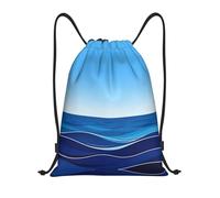 HGIUYDRD Rhythm of the Sea Print Lightweight Drawstring Backpack Stylish Gym Bag and Beach Bag for Travel and Fitness