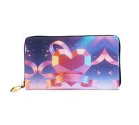HGIUYDRD Ribbon Love Print Women's Wallet, Stylish Compact Small Wallets with Full-Print Two-Sided Design