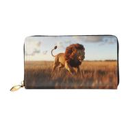 HGIUYDRD Savannah Lions Print Women's Wallet, Stylish Compact Small Wallets with Full-Print Two-Sided Design