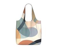 HGIUYDRD Soft Overlap Circle Print Reusable Grocery Bags Foldable Shopping Bags for Groceries with Handles for Daily Use