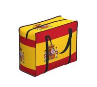 HGIUYDRD Spanish flag Print Reusable Grocery Bags Tote Bag for Travel Picnic Camping, World Cup Souvenir Gift Bag