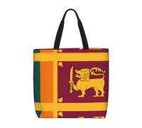 HGIUYDRD Sri Lanka Flag Print Large Zipper Shoulder Tote Bag Reusable Tote Bag for Shopping, Work and Daily Travel