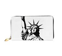 HGIUYDRD Statue of Liberty Silhouette Print Women's Wallet, Stylish Compact Small Wallets with Full-Print Two-Sided Design