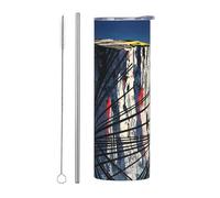 HGIUYDRD Steep Cliff Print Travel Coffee Mug with Stainless Steel Includes Straight Straw and Cleaning Brush