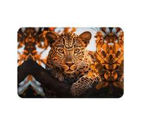 HGIUYDRD The deep-eyed leopard Print Washable Rug, Non-Slip Muddy Mat for Front Door, Bedroom, Living Room and More