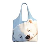 HGIUYDRD The Polar Bear Is Sleeping Print Canvas Tote Bag for Women, Cute and Spacious Large Tote Bag for Work and Everyday Use