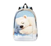 HGIUYDRD The polar bear is sleeping Print Cute Animal Print Backpack - Dinosaur and Shark Backpack, Lightweight Travel Backpack